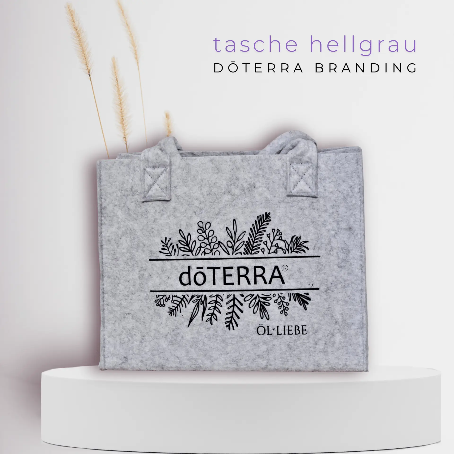 Filztasche Hellgrau mit dōTERRA® Branding
