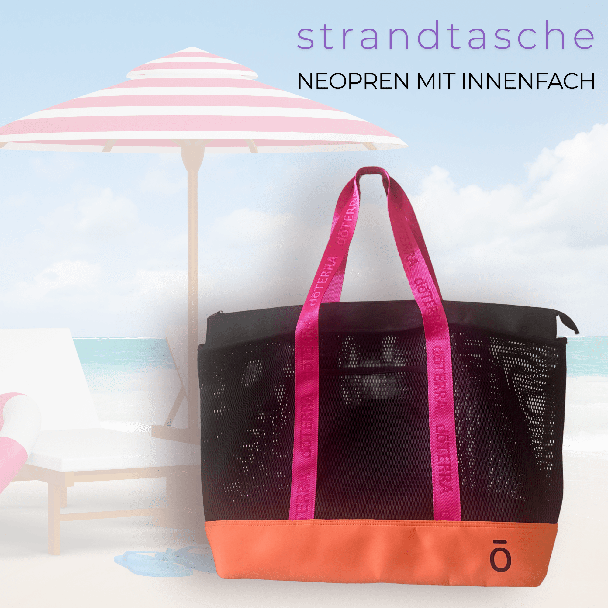 Strandumhängetasche mit dōTERRA Branding