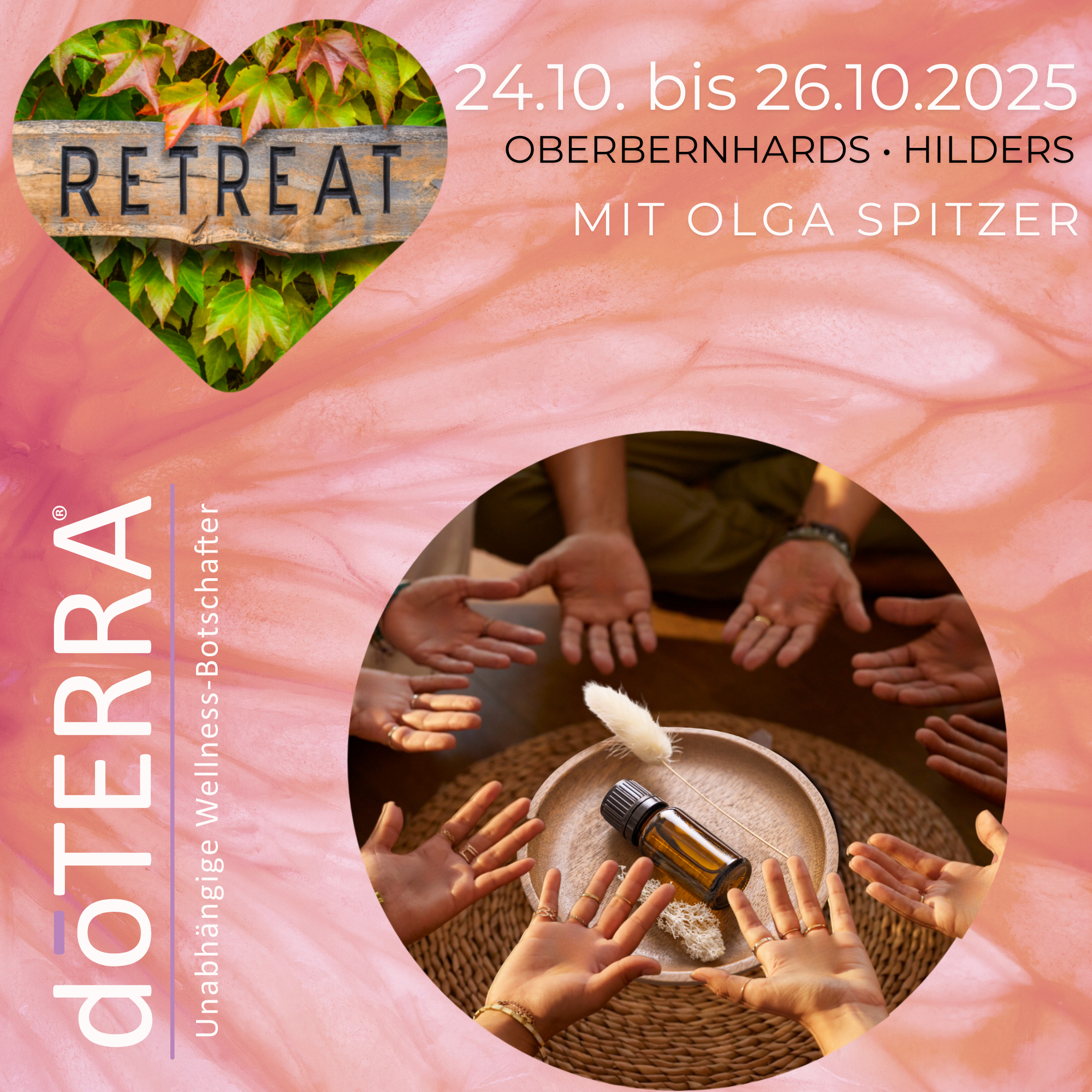 Teamretreat mit Olga Spitzer vom 24.10. bis 26.10.2025 in Hilders-Oberbernhards (Rhön) – Teilnehmergebühr pauschal incl. Verpflegung