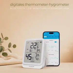 Smart Thermometer & Hygrometer – Bluetooth Temperatur- & Luftfeuchtigkeitsmesser