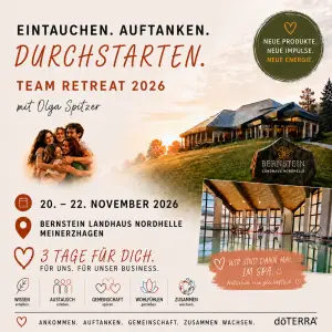 EINTAUCHEN. AUFTANKEN. DURCHSTARTEN.  Team Retreat 2026 mit Olga Spitzer